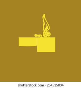 monochrome icon set Lighter fire