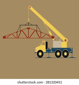 monochrome icon set with loading crane
