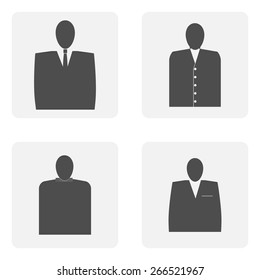 monochrome icon set with Mister silhouette