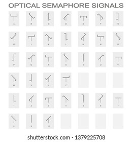 monochrome icon set with optical semaphore signals