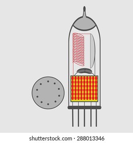 monochrome icon set with radio tubes