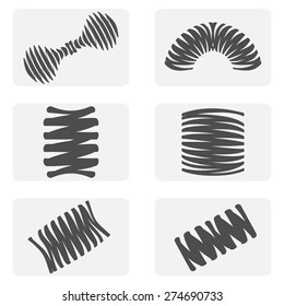 monochrome icon set with springs