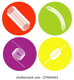 monochrome icon set with springs
