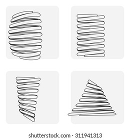 monochrome icon set with springs