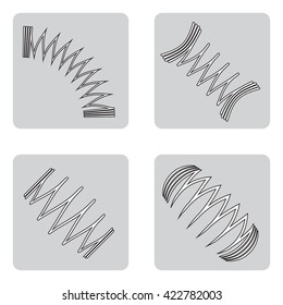 monochrome icon set with Springs