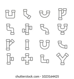   monochrome icon set with vector pipes for your design