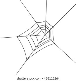 monochrome icon with spider web