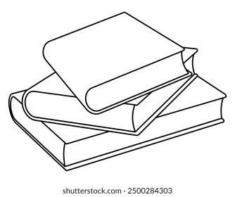 Monochrome icon. Stack of books, pile of books. Logo in line style isolated on transparent background. Vector illustration