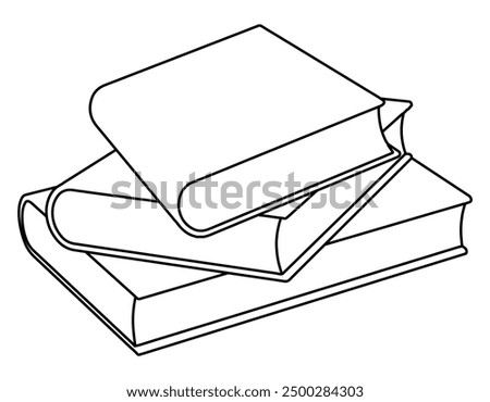 Monochrome icon. Stack of books, pile of books. Logo in line style isolated on transparent background. Vector illustration