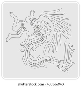 monochrome icon with symbols from Aztec codices for your design
