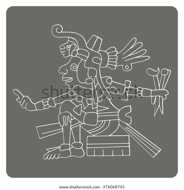 Monochrome Icon Symbols Aztec Codices Your Stock Vector (Royalty Free ...