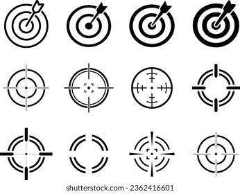 Das monochrome Symbol eines Ziels, das durch einen Vektorpfeil durchbrochen wird