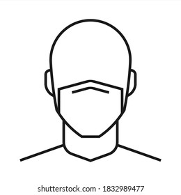 A Monochrome Icon That Symbolizes The Need To Wear A Medical Mask