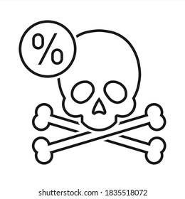 Monochrome Icon That Symbolizes The Number Of Deaths In Percentage Terms