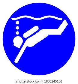 A Monochrome Icon That Symbolizes Sub-Aqua Equipment As A Water 
Sport And Recreation