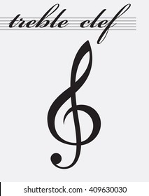 monochrome icon of treble clef 