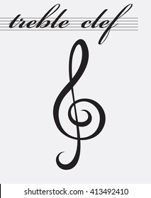 monochrome icon of treble clef 