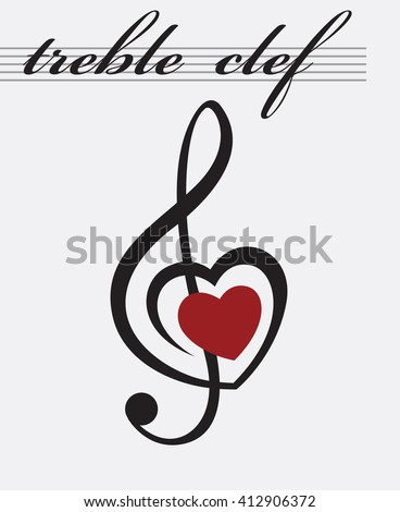 monochrome icon of treble clef 