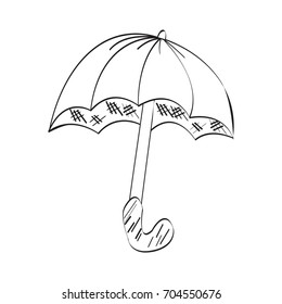 Monochrome icon with an umbrella