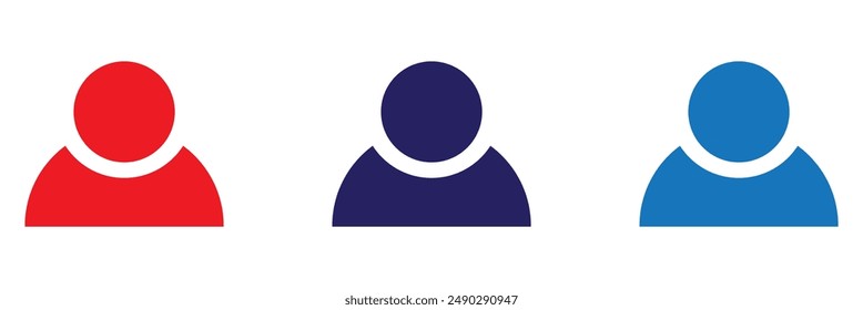 Monochrome icon. User icon in flat style, Person icon, User icon for web site, User profile login or access authentication . vector illustration