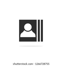 Monochrome icon user identity. Vector illustration.