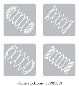 Monochrome icons set with springs