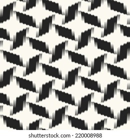 Monochrome Ikat Effect Textured Floral Pattern