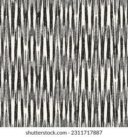 Monochrome Ikat Textured Broken Striped Pattern