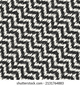 Monochrome Ikat Textured Chevron Pattern