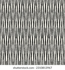 Monochrome Ikat Textured Ethnic Striped Pattern