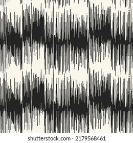 Monochrome Ikat Textured Striped Pattern