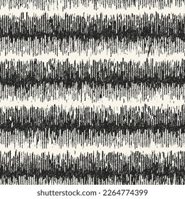 Patrón de rayas texturadas de Ikat monocromo