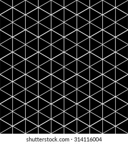 Monochrome illusive abstract geometric seamless pattern with cubes. Vector stylized texture.