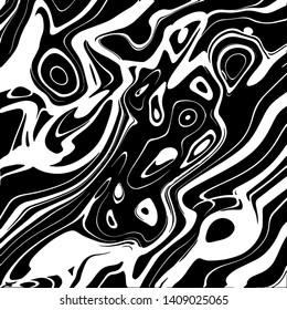 Monochrome illustration of abstract swirls in black and white. Artistic design ideal for backgrounds, wallpapers, or prints emphasizing contrast and dynamic flow in creative and contemporary art forms