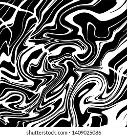 Monochrome illustration of abstract swirls in black and white. Artistic design ideal for backgrounds, wallpapers, or prints emphasizing contrast and dynamic flow in creative and contemporary art forms