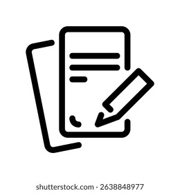 Monochrome Illustration of an Agreement Being Signed or Edited
