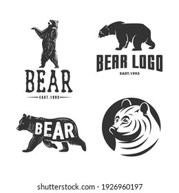 Ilustración monocroma con los logotipos Bears en un fondo blanco.