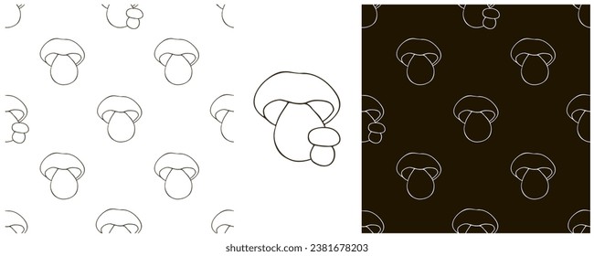 Monochrome Illustration in hand draw style. Set Seamless pattern and print. Can be used for fabric, packaging, wrapping paper and etc