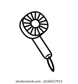 Monochrome Illustration of a handy fan 