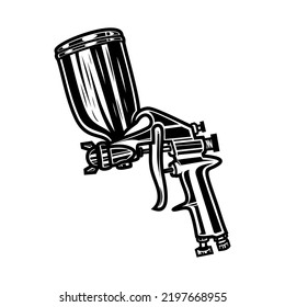 Monochrome Illustration Metal Spray Gun Isolated Stock Vector (Royalty ...