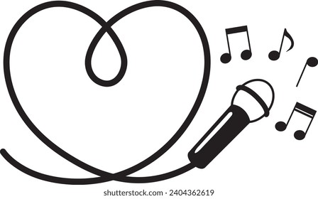 microphone with cord illustration