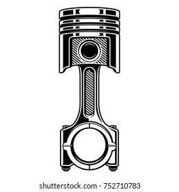 Monochrome illustration of pison, isolated on white.
