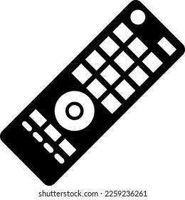 Monochrome illustration of remote control for TV etc.