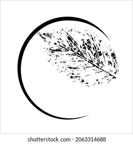 Monochrome illustration of white leaves on a black background. Can be used for background, print on fabric, in design.