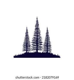 Monochrome Illustration With A Wild Spruce Logo On A White Background.