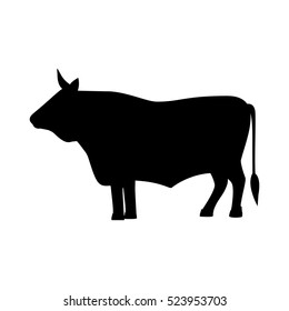 monochrome image with big bull