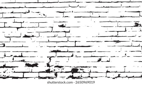 a monochrome image of a brick wall with black markings creating a distressed and textured appearance overall