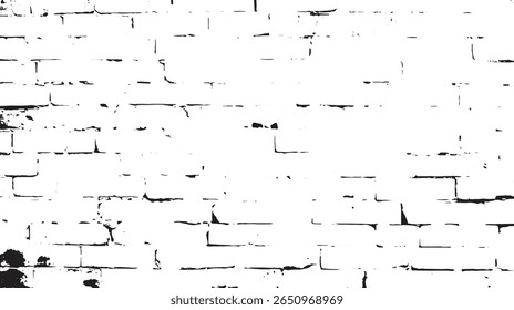 uma imagem monocromática de uma parede de tijolos em branco e preto, mostrando uma superfície texturizada e ligeiramente desgastada