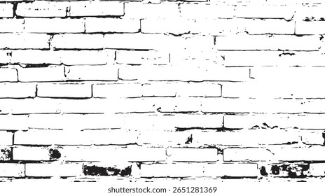 a monochrome image of a distressed brick wall pattern with a black and white color scheme is visible here