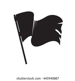 Monochrome image of flag isolated on white background. Art vector illustration.